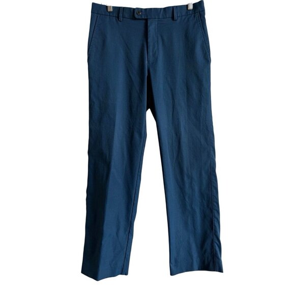 Peter Millar Crown Sport Pants Men 32 X 28.5 Blue Performance Flat Straight Golf - Picture 1 of 10